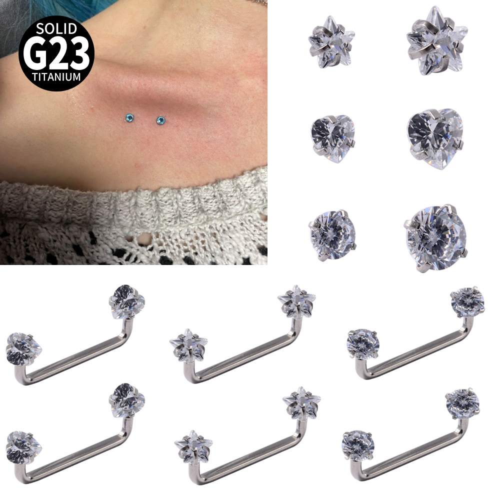Body Jewelry Implant Grade Titanium - 3-1 шт., титановые штанги для пирсинга