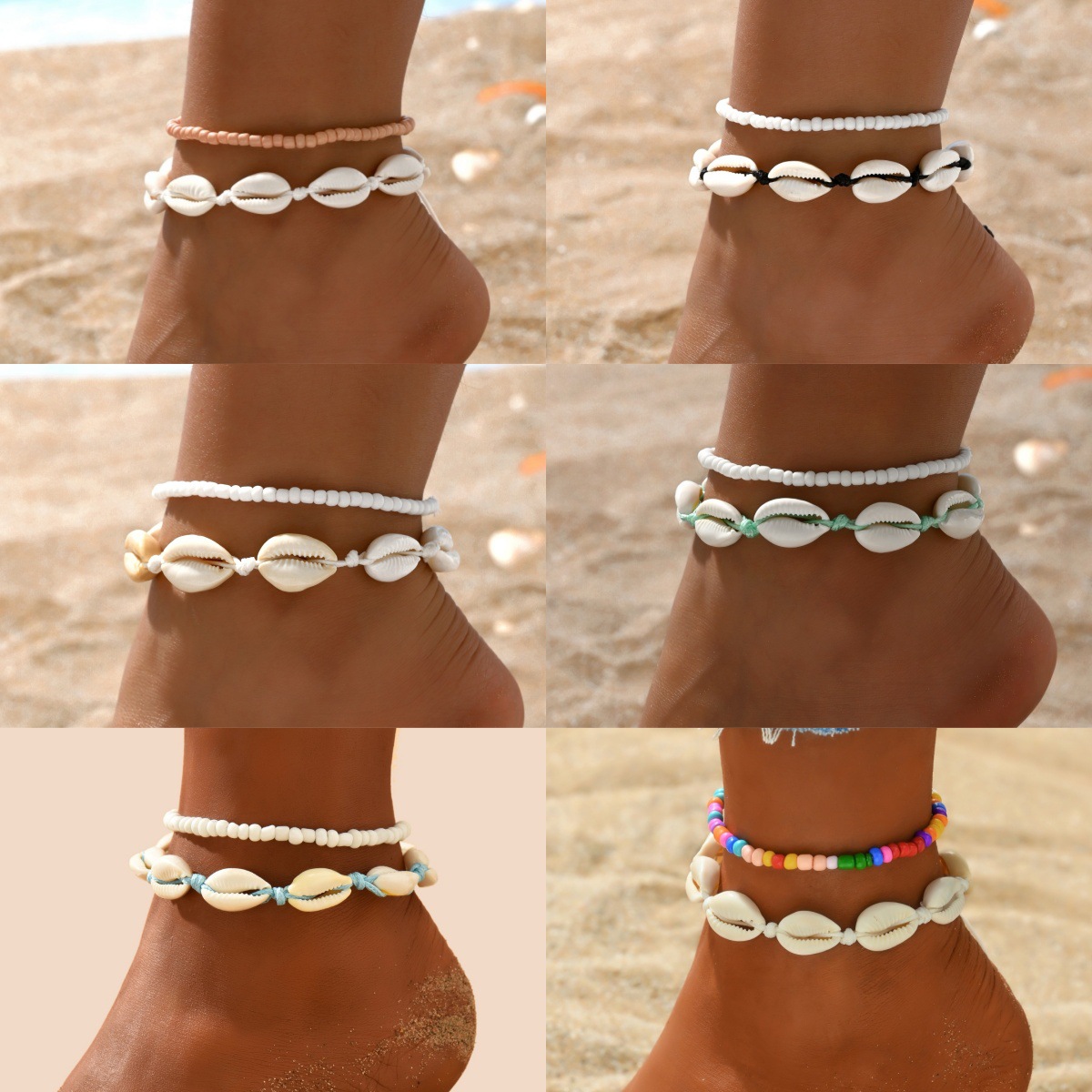 Body Jewelry Leg Chain - 2 шт., богемные ножные браслеты из