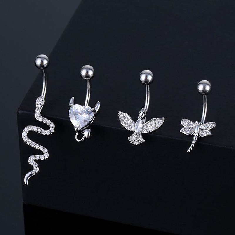 Body Jewelry Belly Button Rings - Кристаллическое кольцо для пупка в форме