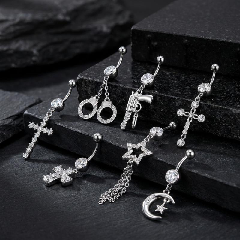 Body Jewelry Belly Button Rings - Панк-готические кольца для пирсинга из нержавеющей