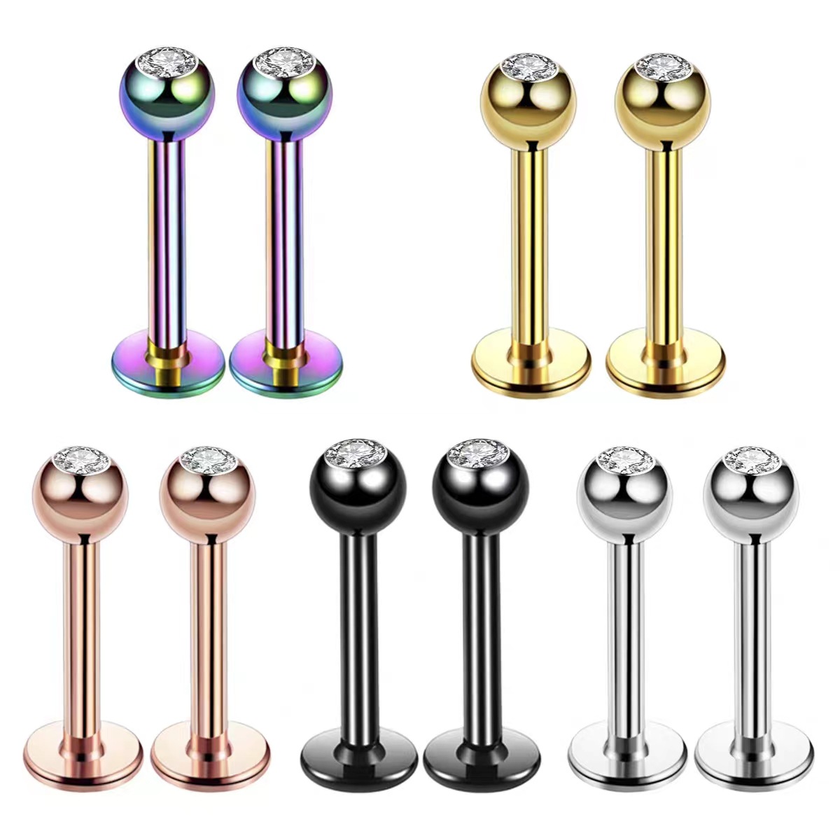 Body Jewelry Ear - Серьга-гвоздик из хирургической стали 16G с