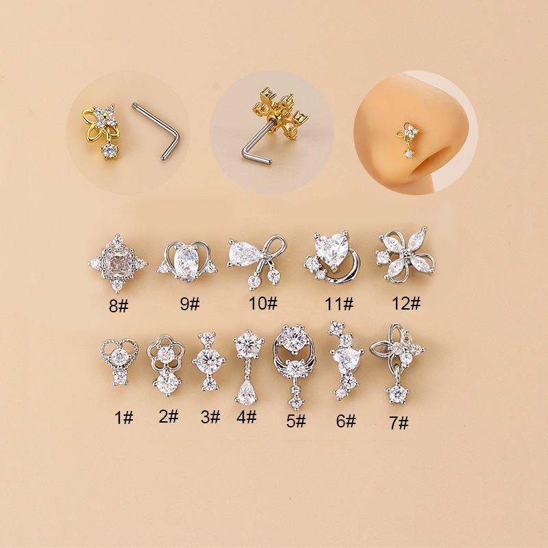 Серьга-гвоздик для носа L-обра – обзор и цена Body Jewelry Ear