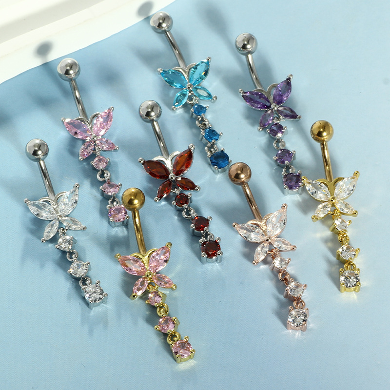 Золотистая бабочка 14GA с подв – обзор и цена Body Jewelry Belly Button Rings