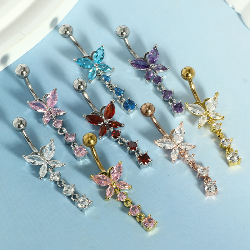 Золотистая бабочка 14GA с подв – обзор и цена Body Jewelry Belly Button Rings
