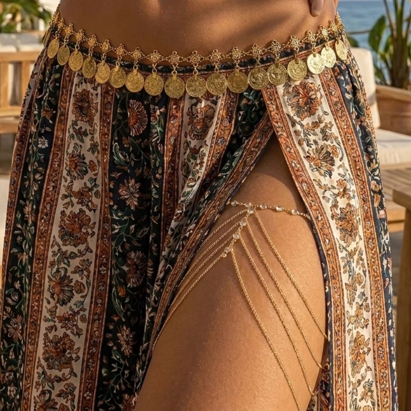 Сексуальная многослойная цепоч – обзор и цена Body Jewelry Leg Chain