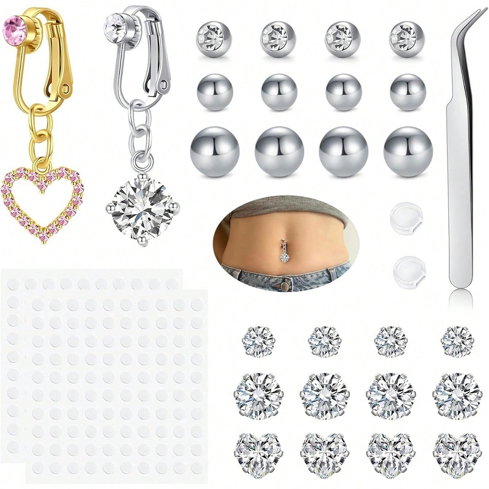 Золотистые клипсы-бабочки для  – обзор и цена Body Jewelry Belly Button Rings