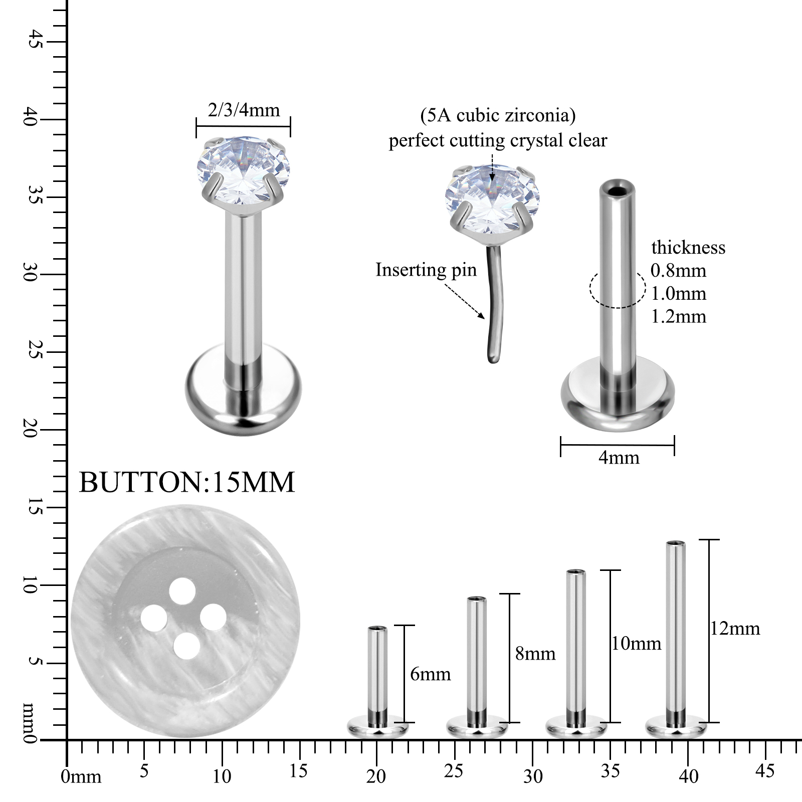 Титановые гипоаллергенные серь – обзор и цена Body Jewelry Implant Grade Titanium